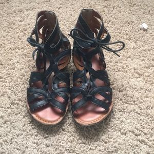 Black lace up sandals